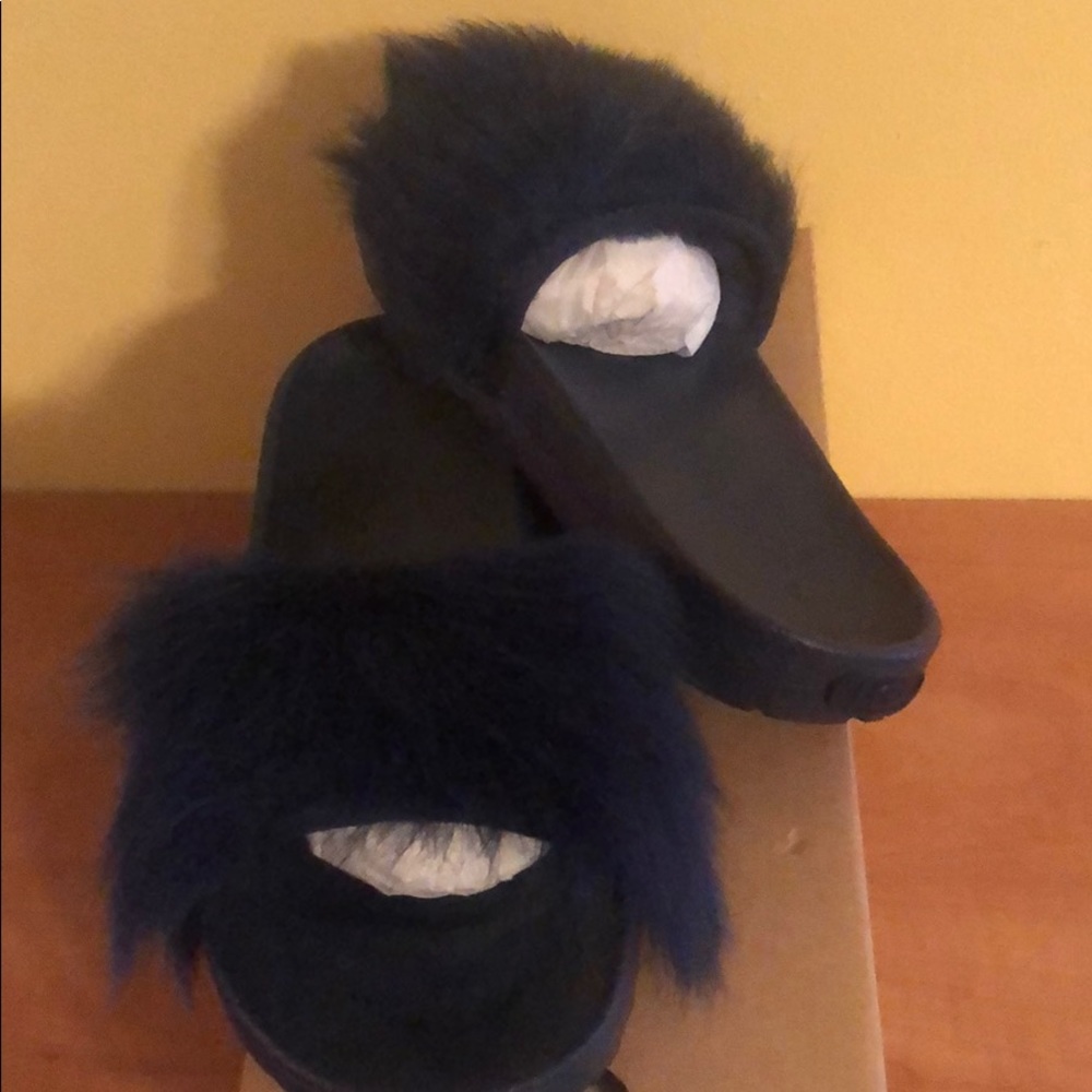 Ugg W Royale Navy Slides Size 7 NIB